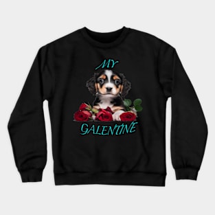 Bed of roses Galentines puppy Crewneck Sweatshirt